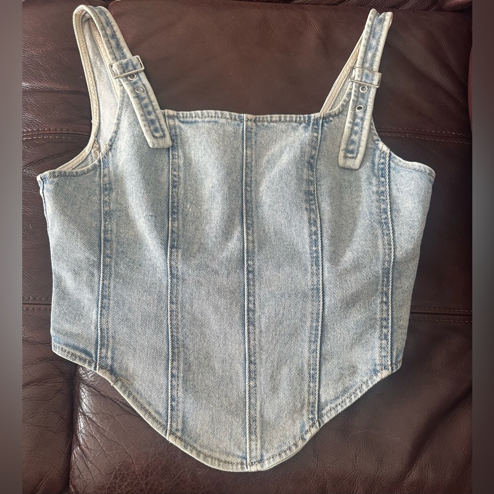 Size small Target Wild Fable Denim Top with Zipper Back